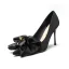 Mode Noire Noeud Promo Escarpins 2022 9 cm Talons Aiguilles À Bout Pointu Escarpins Talons Hauts