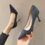 Modest / Simple Pool Blue Suede Office OL Pumps 2022 8 cm Stiletto Heels Pointed Toe Pumps High Heels