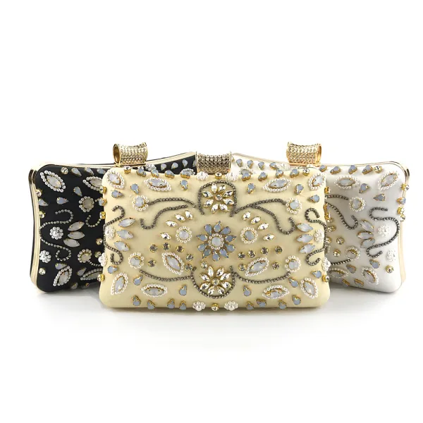 Fashion Black Pearl Rhinestone Evening Party Women's Bags 2022