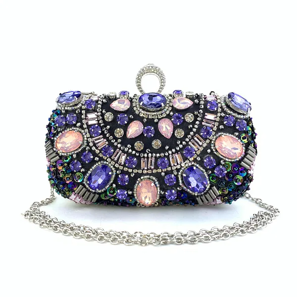 Chic / Belle Noire Faux Diamant Soirée Sacs Pour Femmes Pochettes 2022
