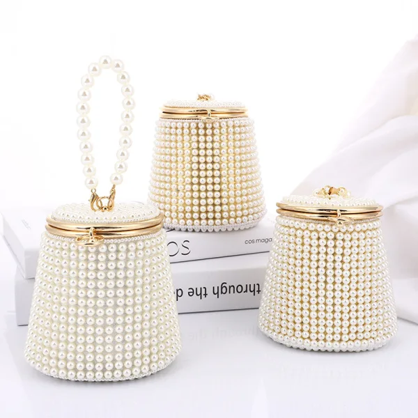 Unusual Gold Pearl Alloy Evening Party Clutch Bags 2022