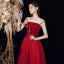 Charming Burgundy Prom Dresses Evening Dresses  2021 A-Line / Princess Square Neckline Beading Sequins Sleeveless Backless Floor-Length / Long Formal Dresses