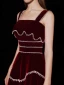Charming Burgundy Suede Prom Dresses 2022 A-Line / Princess Square Neckline Sleeveless Pearl Rhinestone Backless Floor-Length / Long Formal Dresses