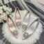 Elegant Ivory Pearl Rhinestone Wedding Shoes 2022 Satin 9 cm Stiletto Heels Pointed Toe Wedding Pumps High Heels