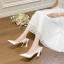 Eleganta Elfenben Pärla Rosett Brudskor 2022 Läder 8 cm Stilettklackar Spetsiga Bröllop Pumps Högklackade