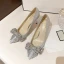 Glittrande Silver Rhinestone Rosett Paljetter Brudskor 2022 Läder 8 cm Stilettklackar Spetsiga Bröllop Pumps Högklackade