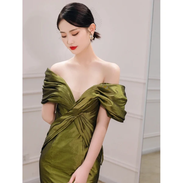 olive green semi formal dress Green Polka Dot Kennedy Midi Dress