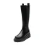 Fashion Black Street Wear Womens Boots 2022 Waterproof Round Toe Flat Boots
