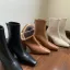 Vintage Brun Gateklær Vinter Boots Dame 2022 6 cm Tykk Hæler Firkantetå Boots
