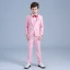 Candy Pink Long Sleeve Wedding Boys Wedding Suits 2022 Coat Pants Shirt Tie Vest