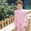Fashion Candy Pink Bow Long Sleeve Boys Wedding Suits 2022 Coat Pants Shirt Tie Vest