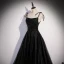 Chic / Beautiful Black Prom Dresses 2022 A-Line / Princess Spaghetti Straps Beading Sleeveless Backless Floor-Length / Long Formal Dresses
