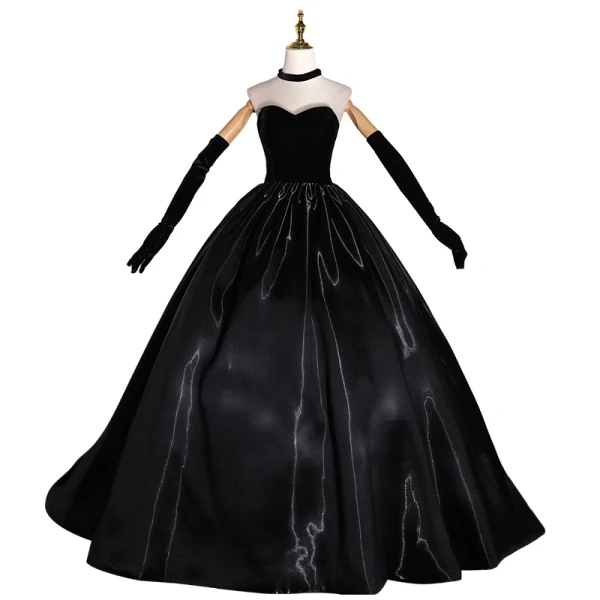 Vintage / Retro Black Satin Suede Prom Dresses 2022 Ball Gown Strapless Sleeveless Backless Floor-Length / Long Formal Dresses
