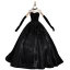 Vintage / Retro Black Satin Suede Prom Dresses 2022 Ball Gown Strapless Sleeveless Backless Floor-Length / Long Formal Dresses
