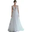 Light White Beading Lace Flower Beach Wedding Dresses 2022 A-Line / Princess V-Neck Sleeveless Backless Floor-Length / Long Wedding
