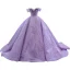Luxury / Gorgeous High-end Lilac Prom Dresses 2022 Off-The-Shoulder Handmade  Beading Sequins Short Sleeve Backless Floor-Length / Long Formal Dresses