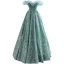 Haut de Gamme Vert Cendré Robe De Bal 2022 Princesse De l'épaule Perlage Paillettes Gland Manches Courtes Dos Nu Longue Robe De Ceremonie
