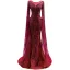 High-end Vintage / Retro Burgundy Beading Sequins Evening Dresses 2022 Trumpet / Mermaid Scoop Neck Court Train Long Sleeve Formal Dresses