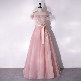 Charmant Rougissant Rose Perlage Gland Paillettes Robe De Bal 2024 Princesse Bustier Sans Manches Dos Nu Noeud Ceinture Longue Promo Robe De Ceremonie