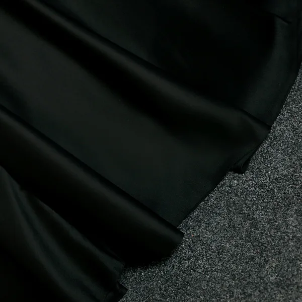 Elegant Black Satin Prom Dresses 2023 Ball Gown V-Neck Puffy Short Sleeve Backless Floor-Length / Long Prom Formal Dresses