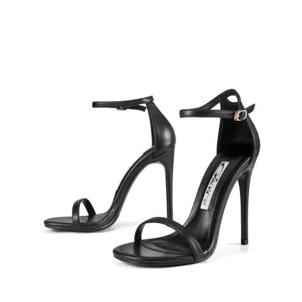 Sexy Black Street Wear Womens Sandals 2020 10 cm Stiletto Heels Ankle Strap Open / Peep Toe Sandals