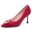 Chinese style Red Wedding Shoes 2020 Pearl 8 cm Stiletto Heels Pointed Toe Wedding Pumps