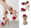 Chic / Beautiful Beige Casual Flower Womens Sandals 2020 Ankle Strap 11 cm Stiletto Heels Open / Peep Toe Sandals