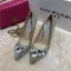Stijlvolle Zilveren Avond Rhinestone Pumps 2020 Leer Pailletten 8 cm Naaldhakken / Stiletto Spitse Neus Pumps
