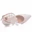 Charming Ivory Wedding Shoes 2020 Ankle Strap Pearl Lace Flower 9 cm Stiletto Heels Pointed Toe Wedding Pumps