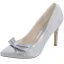 Elegante Ivoor Gala Pumps 2020 Satijn Strik 9 cm Naaldhakken / Stiletto Spitse Neus Pumps
