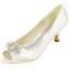 Elegante Weiß Ball Pumps 2020 Satin Kristall Strass 6 cm Stilettos Peeptoes Pumps