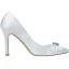 Chic / Belle Blanche Désinvolte Satin Escarpins 2020 Faux Diamant 9 cm Talons Aiguilles À Bout Pointu Escarpins