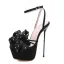 Sexy Noire Club de carnaval Faux Diamant Noeud Sandales Femme 2021 16 cm Talons Aiguilles Bride Cheville Peep Toes / Bout Ouvert Sandales Talons Hauts