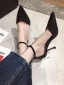 Sparkly Silver Evening Party Womens Shoes 2020 Sequins Ankle Strap 10 cm Stiletto Heels Pointed Toe Heels