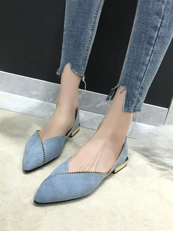Modest / Simple Black Casual Suede Flat Womens Shoes 2020 Pointed Toe
