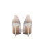 Charming Champagne Lace Rhinestone Wedding Shoes 2020 10 cm Stiletto Heels Pointed Toe Wedding Pumps
