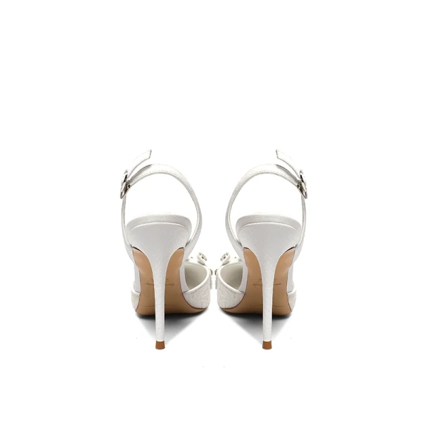 Charmant Ivory / Creme Spitze Strass Brautschuhe 2020 Knöchelriemen 10 cm Stilettos Spitzschuh Hochzeit High Heels