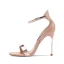 Sexy Beige Evening Party Leather Womens Sandals 2020 Ankle Strap 10 cm Stiletto Heels Open / Peep Toe Sandals
