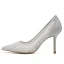 Charmig Silver Paljetter Brudskor 2020 Spets 9 cm Stilettklackar Spetsiga Bröllop Pumps