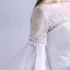 Simple Blanche Robe De Mariée 2018 Trompette / Sirène En Dentelle Perlage Encolure Dégagée 1/2 Manches Dos Nu Train De Balayage Mariage