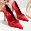 Classy Ivory Satin Rhinestone Wedding Shoes 2020 10 cm Stiletto Heels Pointed Toe Wedding Pumps