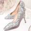Sparkly Nude Lace Embroidered Wedding Shoes 2020 Glitter Sequins 10 cm Stiletto Heels Pointed Toe Wedding Pumps