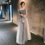 Charming Sky Blue Star Bridesmaid Dresses 2021 A-Line / Princess Spaghetti Straps Lace Sleeveless Backless Floor-Length / Long Bridesmaid Wedding Party Dresses