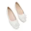 Chic / Belle Ivoire Désinvolte En Dentelle Fleur Plat Chaussures Femmes 2020 Faux Diamant À Bout Pointu
