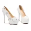 Fashion Ivory Wedding Shoes 2020 Rhinestone Lace Flower 14 cm Stiletto Heels Round Toe Wedding Pumps
