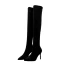 High-end Black Street Wear Suede Womens Boots 2020 Leather 8 cm Stiletto Heels Pointed Toe Boots