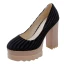 Simple Beige Vacances Daim Escarpins 2021 11 cm Talons Épais À Bout Rond Escarpins