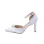 Elegant Ivory Cocktail Party Womens Shoes 2020 Ankle Strap Bow 9 cm Stiletto Heels Pointed Toe Heels