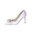 Chic / Belle Ivoire Rendez-vous Cristal Escarpins 2020 Cuir Noeud 9 cm Talons Aiguilles À Bout Pointu Escarpins
