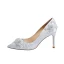 Elegant Ivory Beading Wedding Shoes 2020 Leather Crystal Rhinestone Pearl 9 cm Stiletto Heels Pointed Toe Wedding Pumps